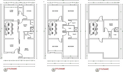 vector sketch illustration silhouette design site plan layout modern minimalist townhouse with interior furniture