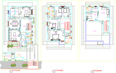 vector sketch illustration silhouette design site plan layout villa townhouse modern minimalist with interior furniture