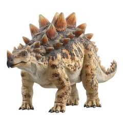 Fototapeta premium Realistic depiction of a dinosaur with spikes and a armored body, showcasing the prehistoric creature in a detailed natural environment setting
