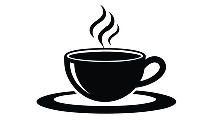 Obraz premium Flat Style Vector Illustration of a Steaming Coffee Cup Design