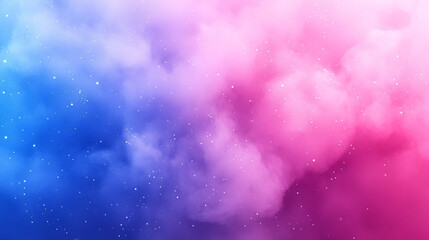 Obraz premium Abstract cloudscape of vibrant pink and blue, dotted with tiny stars