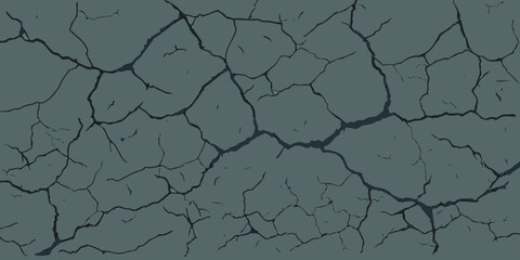 Cracked Earth Texture with Dark Lines on a Gray Background Suitable for Game Development and Graphic Design Projects