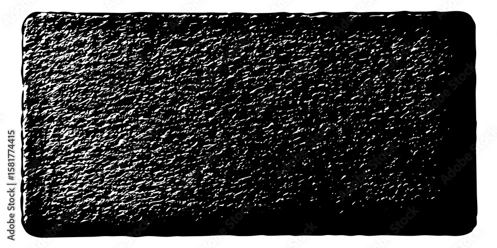 Poster rough black rectangular shape with uneven texture ideal for grunge overlays and graphic design eleme