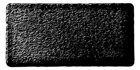 Rough Black Rectangular Shape with Uneven Texture Ideal for Grunge Overlays and Graphic Design Elements Isolated on White