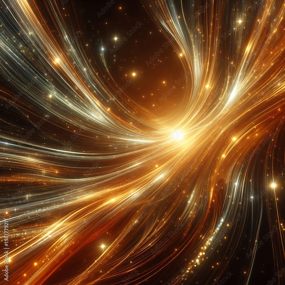 Poster ethereal trails of light and energy create a stunning abstract digital art background with sparkling
