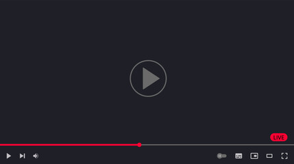 Video player interface. Media player window bar mockup. Web screen template for web and mobile apps. Flat vector illustration.