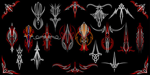 hotrod paint custom culture freehand tribal pinstripe vector pack