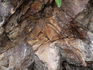 A mysterious cave stone with ancient textures, echoing history and natural geological wonders within.