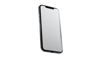 Minimalist Smartphone Mockup Floating Vertically, Front Screen View, Isolated on Transparent Background