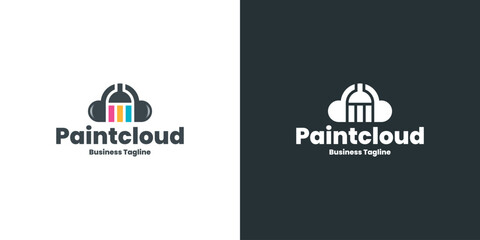 colorful paint cloud logo vector