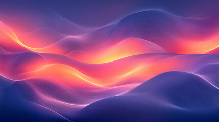 Obraz premium Abstract digital landscape with vibrant, glowing, wavy lines