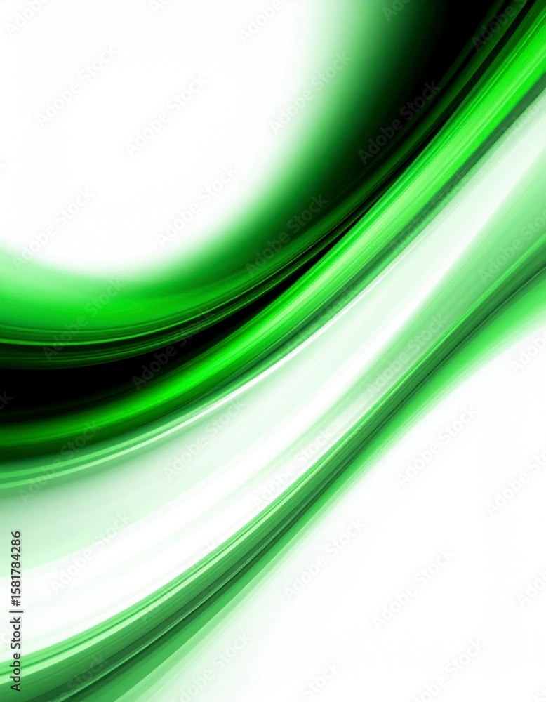 Poster abstract green aurora gradient with soft motion blur on white background