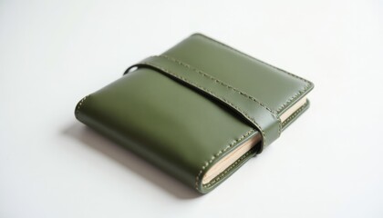 Elegant Green Leather Notebook with a Minimalist Design Perfect for Organizing Thoughts and Ideas