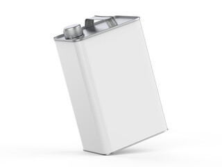 Metallic tin can with cap and handle for branding and mockup, 3d illustration.