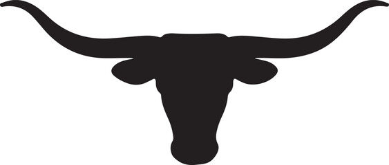 Longhorn Bull Head Silhouette