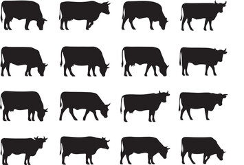Cattle Silhouettes Set