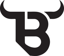 Bull Head with Letter B Logo