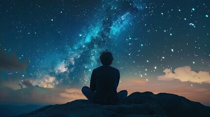 Stargazing Bliss with Copy Space