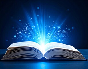 Open book emitting light