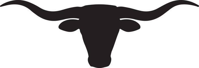 Longhorn Bull Head Silhouette