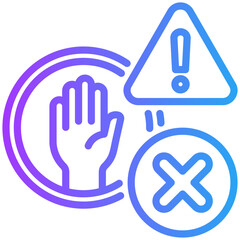 Obraz premium Restrictions icon for business risk, website, application, printing, document, poster design, etc