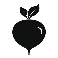 Turnip Silhouette icon on white background 