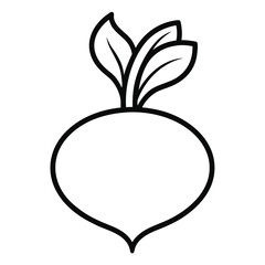 Radish outline icon on white background 
