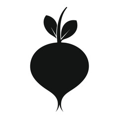 Turnip Silhouette icon on white background 