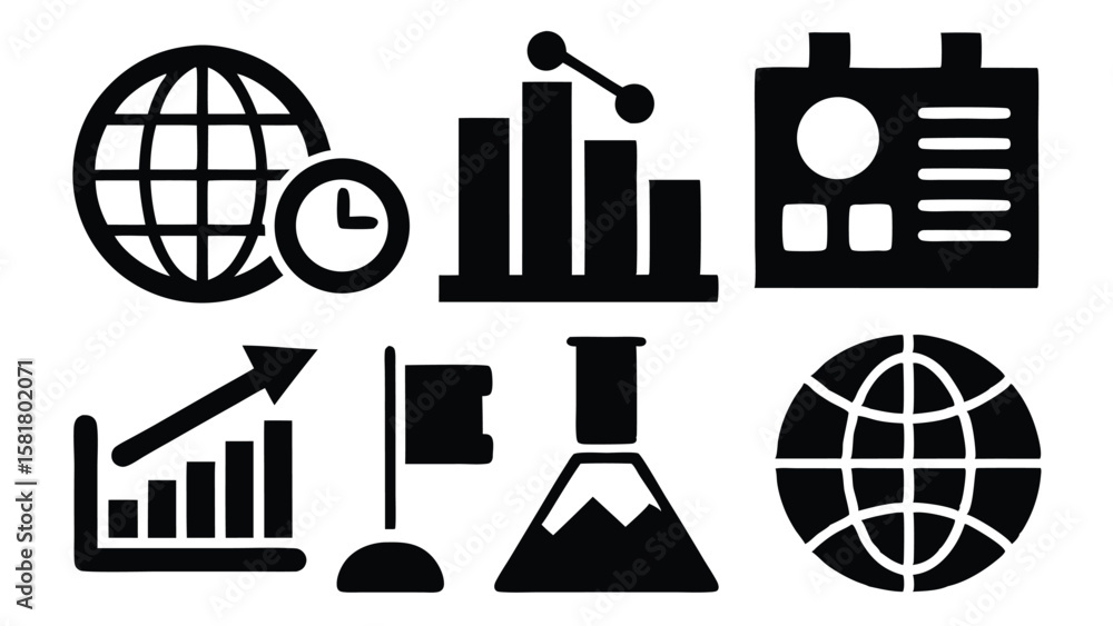 Poster vector infographic template with charts and dog illustration elements for data visualization