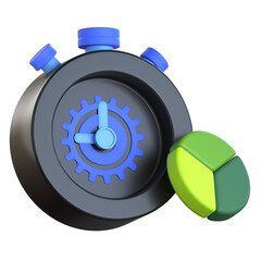 Time Management 3D Icon Colorful Style
