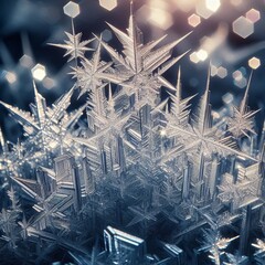 Ice sparkling with refracted light