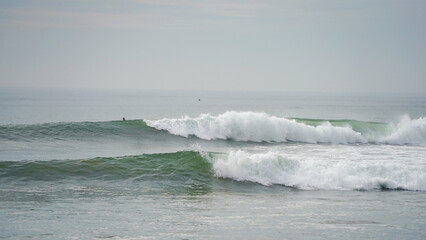 waves crashing on the beach