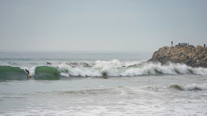 waves crashing on the beach