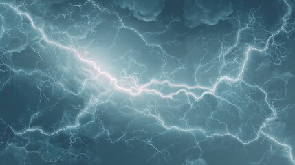 Abstract depiction of powerful lightning strikes against a textured teal backdrop
