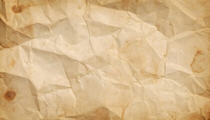 Fototapeta premium Crumpled parchment paper with aged texture and subtle brown stains, creating a vintage aesthetic