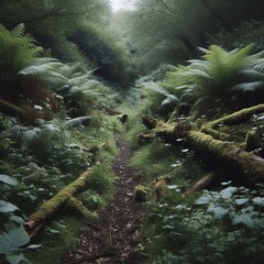 logs covered in moss