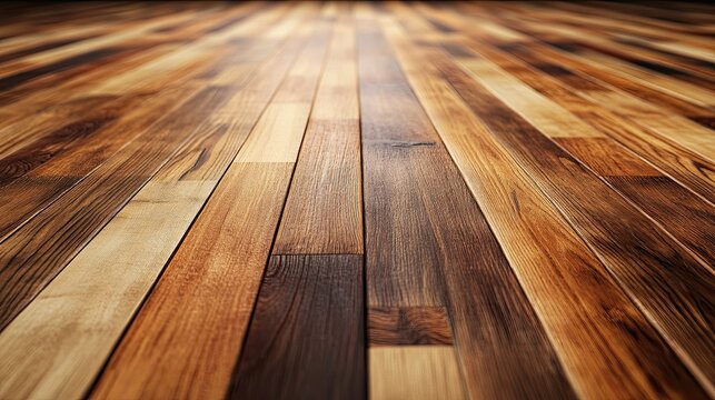 Forced Perspective Image of Pine and Walnut Wood Planks