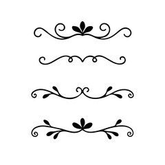 Set of Vintage decorative lines. text dividers. Line border. Lines separators, Borders, Vintage dividers, Underline elements. Divider set vector. Vector illustration.Line dividers.	