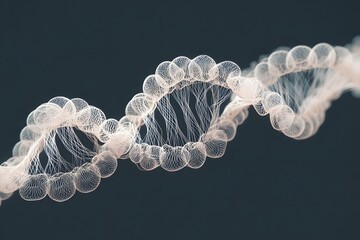 A detailed representation of a DNA strand in an artful style