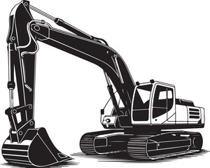 excavator silhouette vector illustration