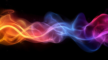Fototapeta premium Abstract colorful smoke swirls on a black background
