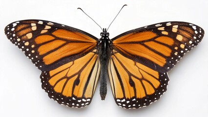 Fototapeta premium A beautiful black swallowtail butterfly with delicate wings rests on a vibrant green leaf, captured in a stunning close-up of nature's summer beauty