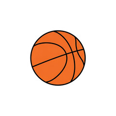 Basketball Orange and Black on White Background