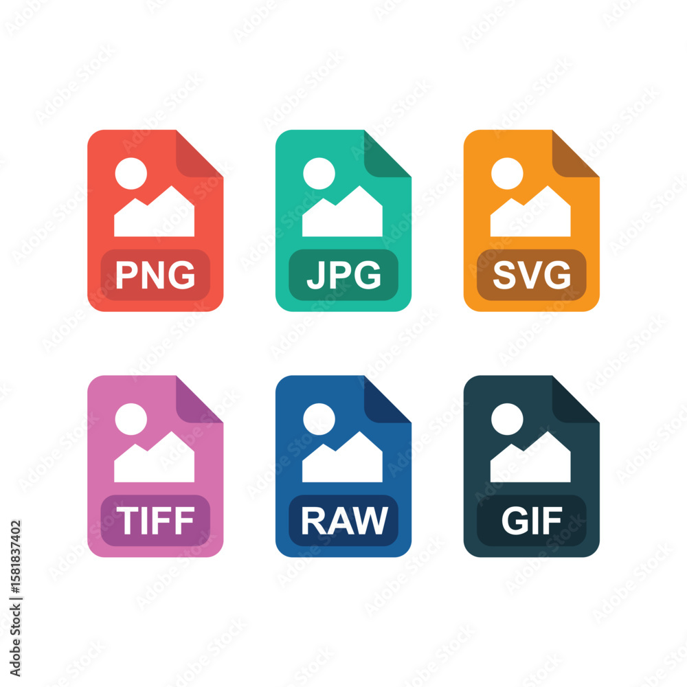Fototapete set illusration of image file format