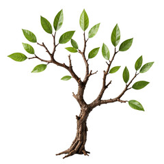 Fototapeta premium Branch leafless bent brown isolated, Natural forest object, Organic tree structure, Decorative plant detail, Rustic seasonal element