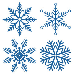 Fototapeta premium a set of blue snowflakes