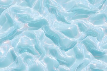 Abstract rendering of tranquil, clear blue water, The water is gently rippling, creating an ethereal and calming effect. 