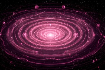 Cosmic Galaxy Illustration with Swirling Pink Light Effect