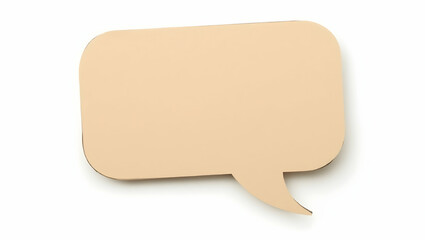 Symbol A speech bubble crafted from minimal cardboard, styled in a flat-packed format, displayed in folded view view on a white background (2)