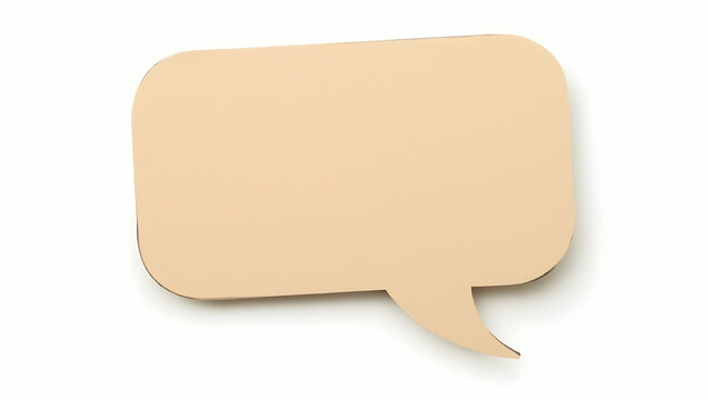 Symbol A speech bubble crafted from minimal cardboard, styled in a flat-packed format, displayed in folded view view on a white background (2)